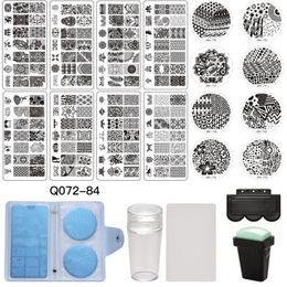 nail art packaging Canada - Nail Art Kits Printing Tool Set 16 Types Of Steel Plate Seal Scraper Card Packaging DIY Painted Template Color Dropshiping