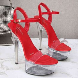 Sandals Summer Fashion 13Cm High Heels Sandals For Women All-Competition Net Red Sexy High Heels Shoes Fine 220309