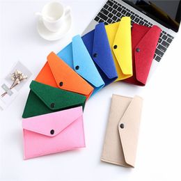 22 Colours Wholesale Felt Mobile Phone Bag Case Universal Cell Phone Holder Envelope Locking Cloth Bag Coin Purse Wallets Package 2842 Q2