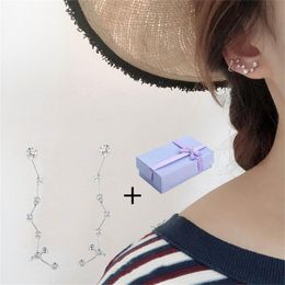 Stud Boho Retro Seven Star Ear Bone Earring Metal Handheld Geometric Hollow Earrings Ladies Chain Jewellery Pendientes