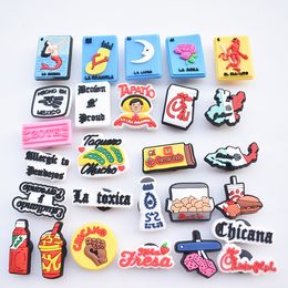 Pvc Mexican Food Flags Shoe Charm Decorations Accessories Jibitz for Croc Charms Clog Buttons Decor