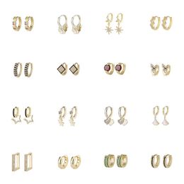 Hoop & Huggie YOMO Fashion Inlaid Zircon 30-Styles Dainty Round Earrings Simple Elegant Metal Style For Women Jewelry