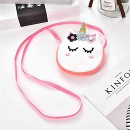 Kids Cartoon Unicorn Plush Crossbody Fanny Pack Cute Purses Mini Shoulder Bag Zip Zipper Coin Wallet Furry Girl Baby Mobile Phone CCF7760