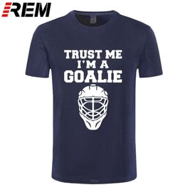 Trust Me I'm A Goalies T-shirt Men Cotton Summer Fashion Short Sleeve T Shirt Men Funny Ice Hockeys Player Gift Brand Clothing 210324