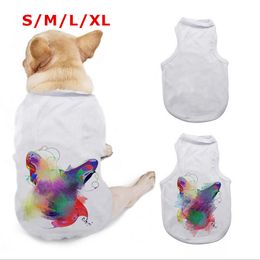 Sublimation Dog Shirts Polyester White Blank Dog Apparel DIY Heat Transfer Pet Cloth S/M/L/XL Sublimating Coats By Air A12