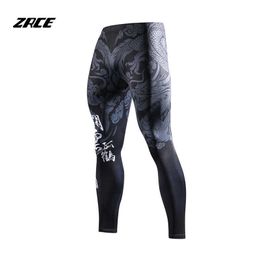 ZRCE Chinese Style Compression Tight Leggings 3D Prints Joggers Fitness Men's pants Hip hop Streetwear Training Men's trousers P0811