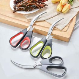 Stainless Steel Seafood Scissors Multifunctional Lobster Scissors Shrimp Gut Deli Scissors