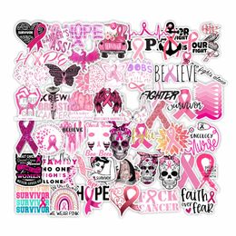 Pack of 50Pcs Wholesale Fight With Cancer Hopeful Stickers Waterproof Sticker For Luggage Laptop Skateboard Notebook Water Bottle Car decals Kids Gifts Toys