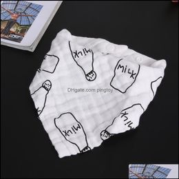 Baby, & Maternitycotton Baby Bibs Cute Milk Bottle Triangle Print Kids Infant Head Scarf Bandana Feeding Burp Cloths Saliva Towel For Girls