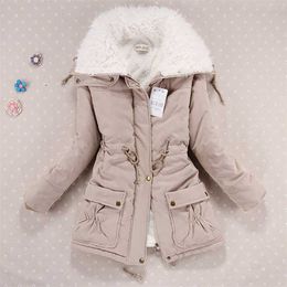 Women winter jacket thicken hooded long down jacket women coat slim fit hair collar cotton-padded clothes coat women down coats 211007