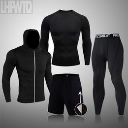 winter Top quality thermal underwear men sets compression Sports suit sweat quick drying thermo underwear men clothing 210910