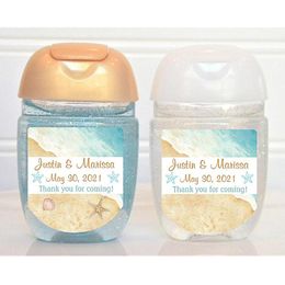 Wall Stickers Customised Beach Destination Wedding Hand Sanitizer Favour Labels - Bridal Shower Favours Stickers,Engaged Gift