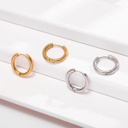 Simple Gold/Silver Colour Small Hoop Earrings For Women Minimalist Ear Bone Buckle Circle Huggie Earring Punk Jewellery Accessories