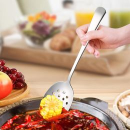 Spoons 2PCS Stainless Steel Slotted Spoon Oil Skimmer Kitchen Cooking Service 16-Hole Strainer