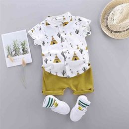 Summer New 1-4Years Infant Baby Boys Clothes Set Cartoon T-shirt Tops+Shorts Summer Outfits children clothes#4 210326