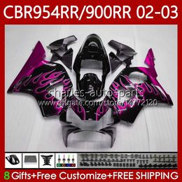 Bodywork For HONDA CBR900RR CBR954RR CBR900 CBR954 RR Body 61No.144 CBR 900 954 CC RR 954CC 2002 2003 CBR 954RR 900RR 02 03 CBR954-RR Rose flames 2002-2003 Fairing Kit