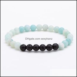 Jewelry Beaded, Strands 6Mm Amazon Stone Bead Bracelet Chakra Yoga Volcanic Natural Round Beads Bracelets For Women Meajoe Drop Delivery 202