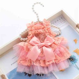 Small Dog Wedding Dress Princess Pet Clothes Bow knot Puppy Cat Party Dress Pomeranian Chihuahua Yorksies Costume Dropshipping Y200922