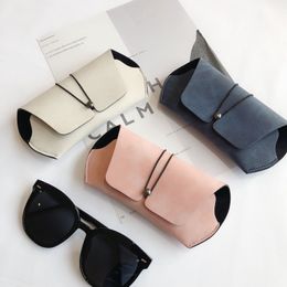 Glasses case Packing Boxes female creative retro renitency portable male frosted leather sunglasses myopia eyeglasses box package