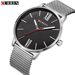 Curren Classic Design Business Men's Wristwatch Fashion Casual Quartz Male Clock Stainless Steel Band Watches Relogio Masculino Q0524