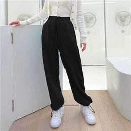 Solid Colour High Waist Joggers Women Fashion Casual Harem Pants Ladies 2021 New Lace-Up Sweatpants Female Q0801