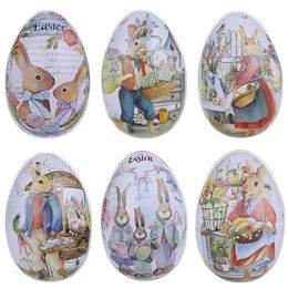 Easter Party favor Decor Eggs Shaped Color Rabbit Bunny Candy Chocolate Boxes Creative Mini Gift Packing Box Jewelry Storage Cans WHT0228