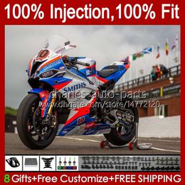 Body Injection Mould For BMW S1000 S-1000 S 1000 RR 2019 2020 2021 Light red blue Bodywork 21No.98 S 1000RR S-1000RR S1000-RR 19-21 S1000RR 19 20 21 22 OEM Fairing 100% Fit