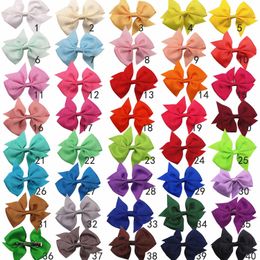 2021 Fashionable Baby Girl Grosgrain Ribbon Hair Accessories Children Kids Bowknot Bows With Alligator Clip Hairpin Headwear Ties