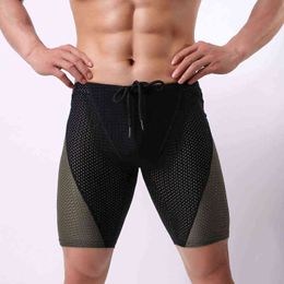 Men's Beach Summer Compression Shorts Spliced Short Leggings Joggers Quick-drying Skinny Fitness Shorts Men H1210