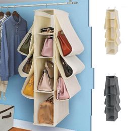 Storage Bags 1pcs Hanging Handbag Organizer For Wardrobe Closet Nonwoven Bag Door Wall Sundry Shoe Home Storager Supplies 2022