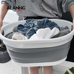 Silica TPR Folding Storage Laundry Basket Foot Bath Dirty Clothes Car Toy Toiletries Bathroom Tool 210609