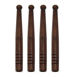 2021 Walnut Wooden Tobacco One Hitter Pipe Bat 90MM Natural Handmade Wood Smoking Pipes Mini Hand Pipe