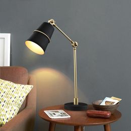 Table Lamps Modern Desk Black White Gold Metal Lamp For Bedroom Bedside Reading Study Luminaria De Mesa Lighting Fixtures