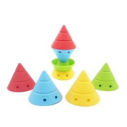 Silicone Stacking Toys Soft Infant Teether Soothers Nesting Puzzle Blocks Stacker Building Blocks Educational Learning