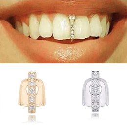 New Hip Hop Gold Teeth Grillz Top Grills Dental Mouth Punk Teeth Cosplay Party Tooth Rapper Funny Jewellery Gift