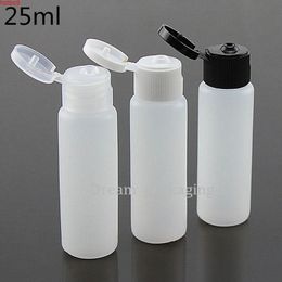 100pcs/lot 25ml Empty Plastic Liquid Lotion Makeup Bottles with Flip Cap Lid Air Flight Essence lotion Bottle Travel Sizegoods