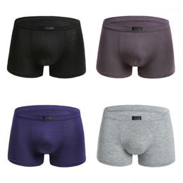 Underpants 4 Pcs Male Undies Panties Bamboo Fiber Men's Underwear Boxers Breathable Man Trunks Boys Modal Comfortable Shorts