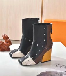 Women MAJOR Ankle long Boots Fashion Lace up Platform Leather Martin Boot Top Designer Ladies Letter Print winter overknee booties shoes 183