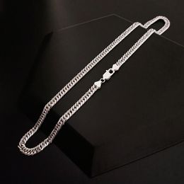 Chains Wholesale 925 Sterling Silver 6MM Geometry Chain Necklace For Men's Woman Fashion Designer Party Wedding Jewellery Gifts