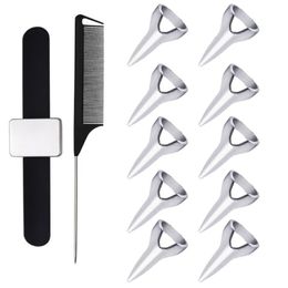 Hair Brushes 12 Pcs Selecting Tools Metal Parting Ring Sectioning Comb For Braiding Weaving Curling Styling Extension