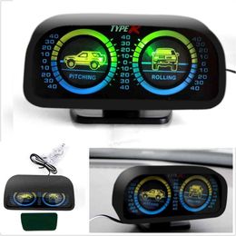 Car Auto Compass adjustableBalance MeterSlope Indicator Land Meter with LED Light For Off-Road Vehicle SUV Guide ball TYPER