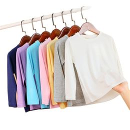 Children's Modal Long Sleeve Sunscreen T-shirt Boys and Girls Spring/Summer Base Shirt Autumn Clothes P4506 210622