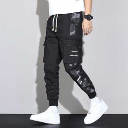 Spring Summer Multi-Pockets Camouflage Patchwork Men's Fashion Cargo Jogger Pants Streetwear Casual Trousers Y0927