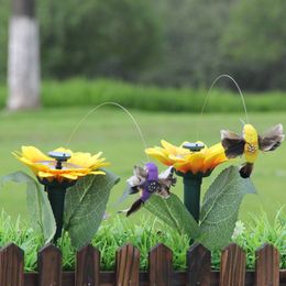 Solar Power Dancing Flying Butterflies Fluttering Vibration Fly Hummingbird Flying Birds Garden Yard Decoration Funny Toys GGB2246