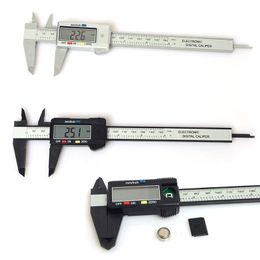 2021 150mm 6inch LCD Digital Electronic Carbon Fiber Vernier Caliper Gauge Micrometer Plastic Caliper