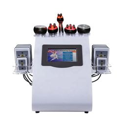Portable 6 in 1 40k Ultrasonic Cavitation RF Slimming Vacuum Pressotherapy Radio Frequency Liposuction Weight Loss 8 Pads Laser Diode S Shape Body Sculpting Machine