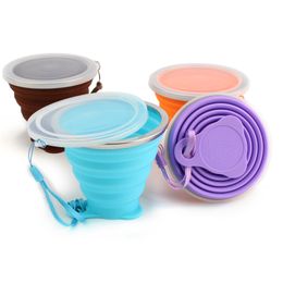 270ml Creative Travel Cup Sile Folding Cup Outdoor Telescopic Retractable Collapsible Coffee Cups Sport Water Cups 598 V2