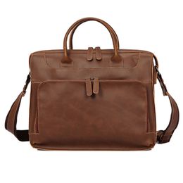 Handbag for Men Business 2020 Crazy Horse PU Leather Shoulder Male Travel Laptop Crossbody Messenger Bag