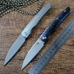 CH Flipper Knife M390 Blade Ceramic Ball Bearing Washer TC4 Titanium Handle Outdoor Camping Gift Collector Pocket Knives Folders EDC tools CH3550