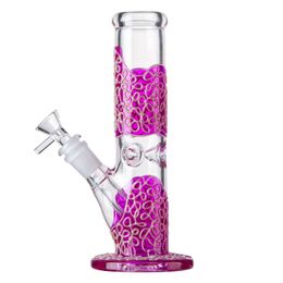 Heady Handwork Hookahs Water Glass Bong Straight Perc Oil Dab Rigs 18mm Female Joint Water Pipes With Diffused Downstem LXMD20107 Glow In The Dark